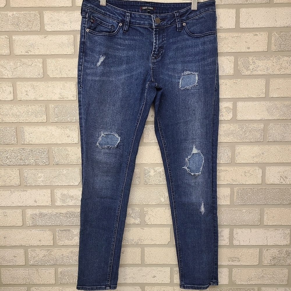 Dear John Distressed Patchwork Comfort Skinny Jeans Size 29